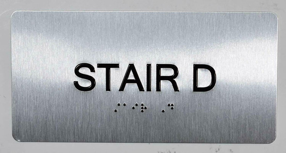 Stair D Sign -Tactile Touch Braille Sign - The Sensation line -Tactile Signs  Ada sign