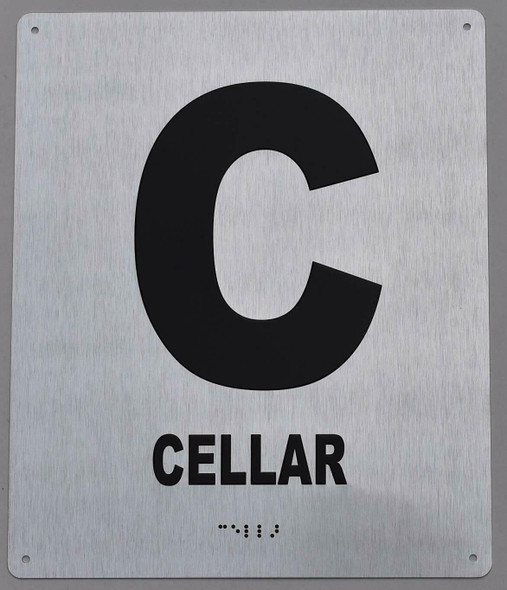 Cellar Floor Number Sign -Tactile Signs Tactile Signs  Tactile Touch Braille Sign - The Sensation line Ada sign