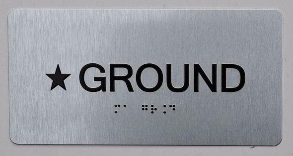 Star Ground Floor Number Sign -Tactile Touch Braille Sign - The Sensation line -Tactile Signs  Ada sign