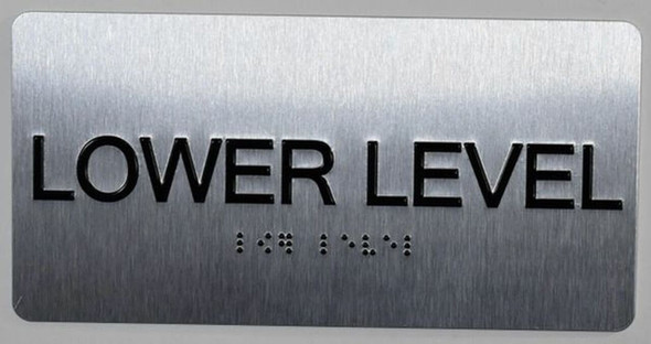 Lower Level Floor Number Sign -Tactile Touch   Braille sign - The Sensation line -Tactile Signs   Braille sign