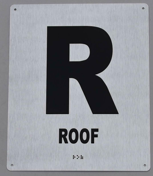 ROOF Floor Number Sign -Tactile Signs Tactile Signs  Tactile Touch Braille Sign - The Sensation line Ada sign