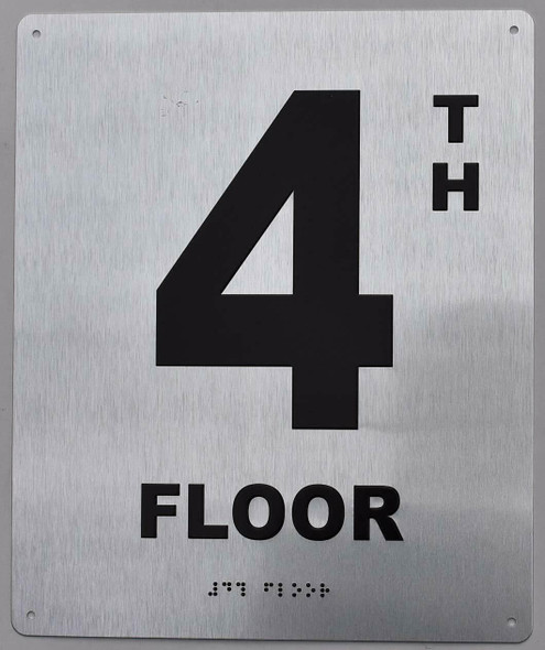 4TH Floor Sign -Tactile Signs  Floor Number Sign -Tactile Signs Tactile Signs  Tactile Touch   Braille sign - The Sensation line  Braille sign
