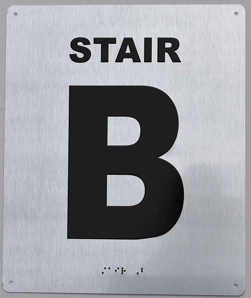 Stair B Sign - Tactile Touch Braille Sign - The Sensation line -Tactile Signs  Ada sign