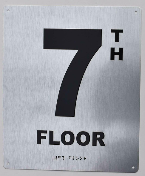 7TH Floor Sign -Tactile Signs Tactile Signs  Floor Number Sign -Tactile Signs Tactile Signs  Tactile Touch Braille Sign - The Sensation line Ada sign