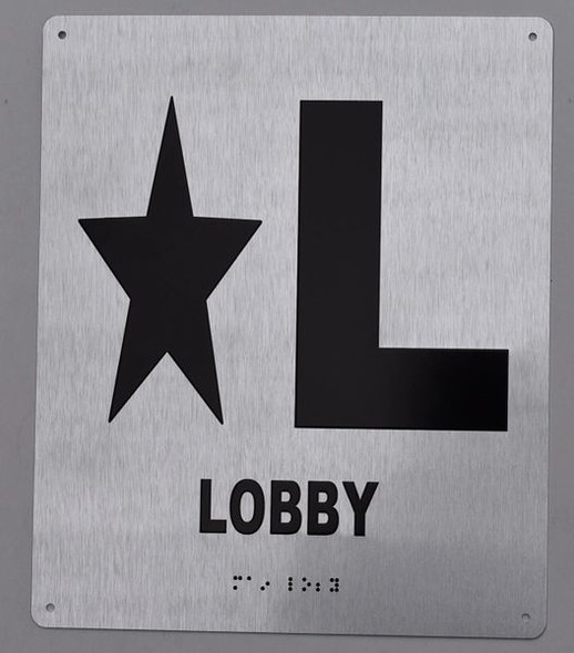Lobby Sign  - Star Lobby Sign -Tactile Signs  Floor Number Sign -Tactile Signs Tactile Signs  Tactile Touch Braille Sign - The Sensation line Ada sign
