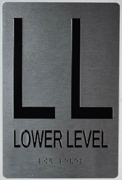 Lower Level Floor Number Sign -Tactile Signs Tactile Signs Tactile Touch Braille Sign- The Sensation line Ada sign