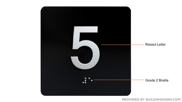 Elevator floor number sign