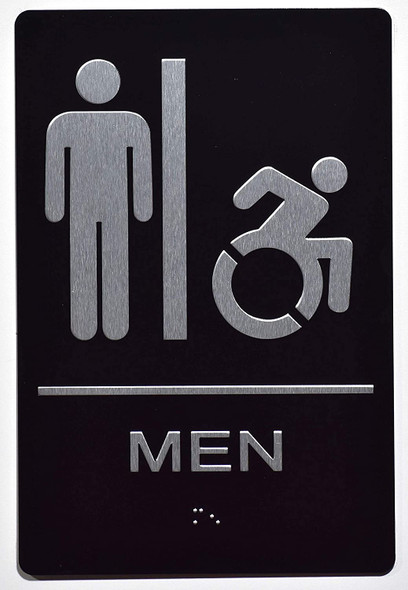 Men ACCESSIBLE Restroom Sign The Sensation line -Tactile Signs  Ada sign