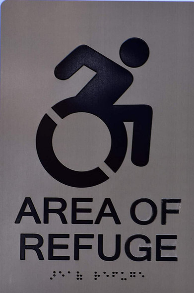 Area of Refuge SIGN - The Sensation line -Tactile Signs  Ada sign