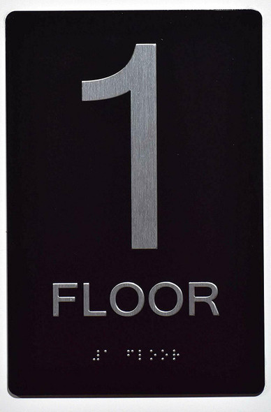 Floor Number Sign -Tactile Signs 1ST Floor Tactile  Sign The Sensation line  Braille sign