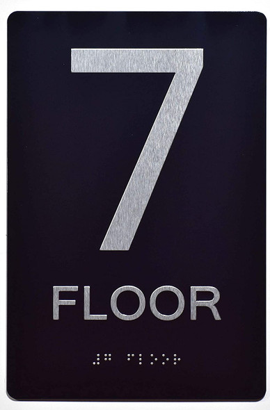 Floor Number Sign -Tactile Signs 7TH Floor Sign The Sensation line Ada sign