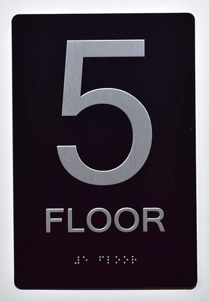 Floor Number Sign -Tactile Signs 5TH Floor Sign The Sensation line Ada sign