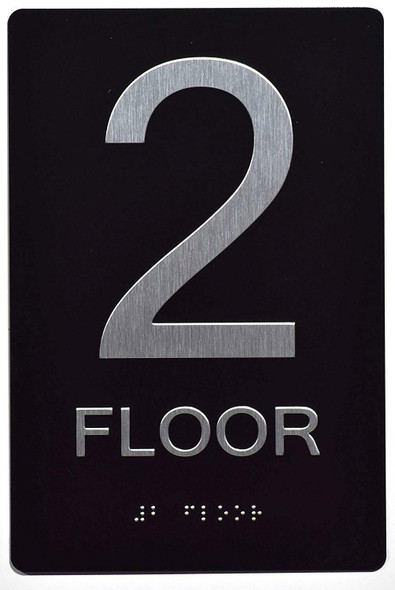 Floor Number Sign -Tactile Signs 2ND Floor Sign The Sensation line Ada sign
