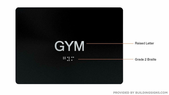 Gym Door Sign -Tactile Signs Tactile Signs    The Sensation line Ada sign