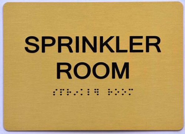 Sprinkler Room Sign -Tactile Signs Tactile Signs   The Sensation line Ada sign