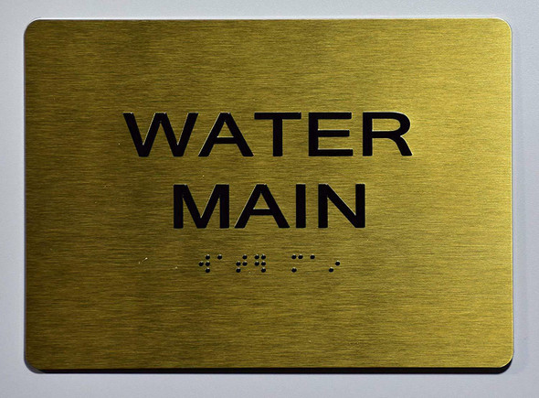 Water Main Sign -Tactile Signs   The Sensation line Ada sign