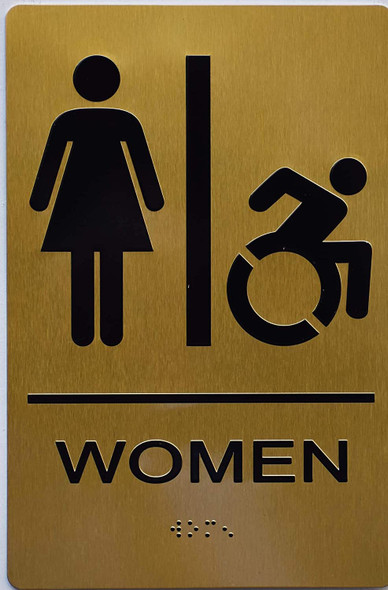 Women ACCESSIBLE Restroom Sign  Tactile Signs  The Sensation line Ada sign