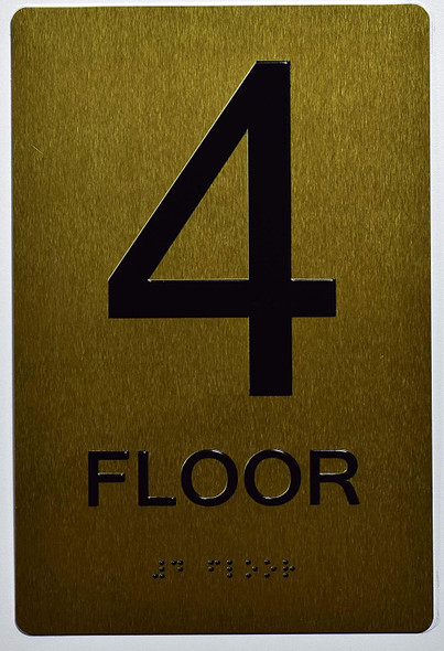Floor 4 Sign -Tactile Signs Tactile Signs  4th Floor Sign -Tactile Signs Tactile Signs   The Sensation line Ada sign