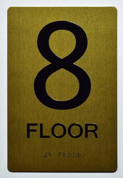 Floor 8 Sign -Tactile Signs Tactile Signs  8th Floor Sign -Tactile Signs Tactile Signs   The Sensation line Ada sign
