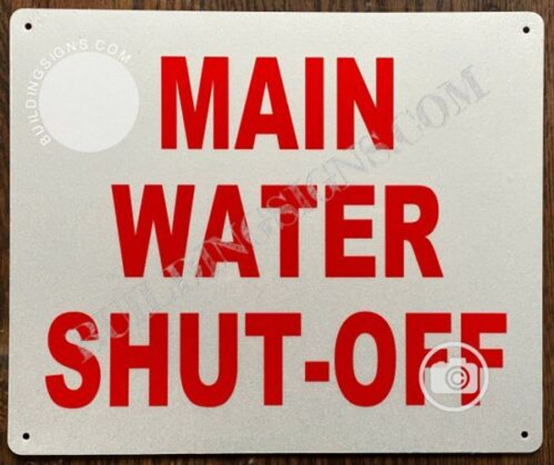 MAIN WATER SHUT OFF SIGN