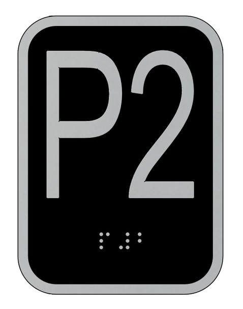 Elevator floor number P2 sign - Elevator Jamb Plate  P2 Sign
