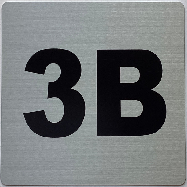 Apartment number 3B  sign
