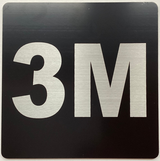 Apartment number 3M sign