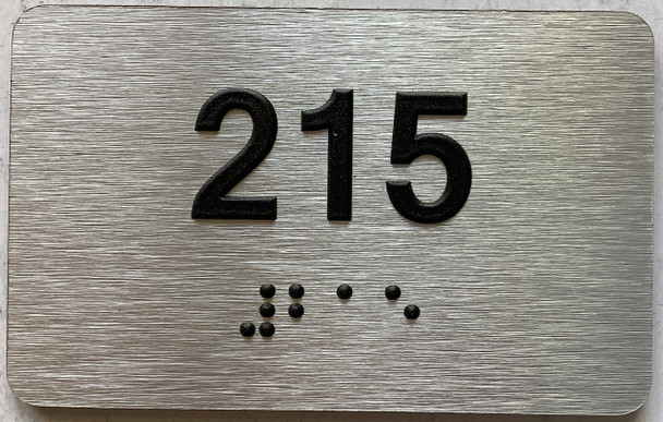 apartment number 215 sign