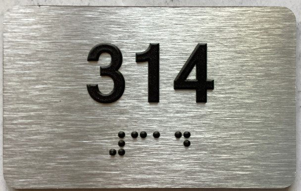 apartment number 314 sign