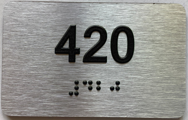 apartment number 420 sign