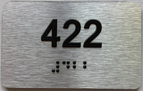 apartment number 422 sign