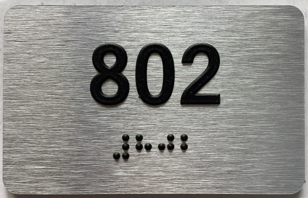 apartment number 802 sign