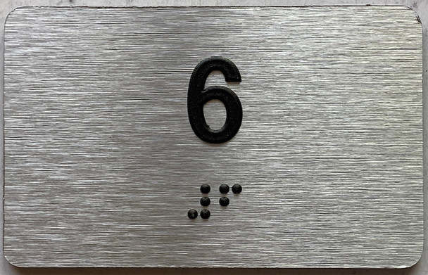 apartment number 6 sign