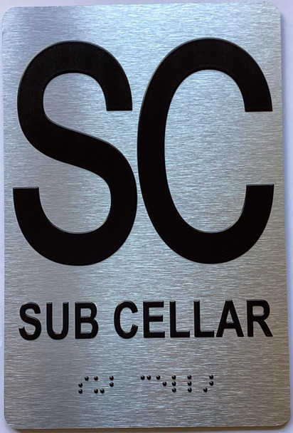 Sub Cellar floor sign / SC floor sign with Raised letters