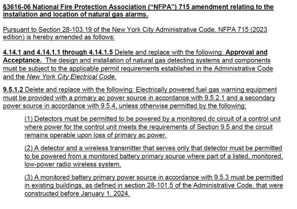 What type of  Natural Gas Detectors shell i install per LL157 (word Doc file)