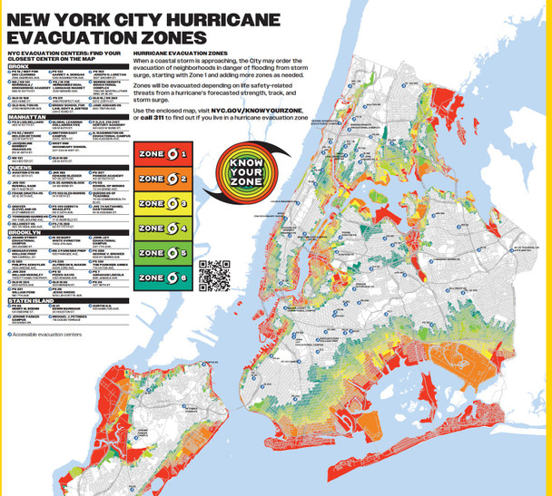 NYC Hurricane Evacuation Zone Map and Understanding Hurricane Hazards   (pdf file)