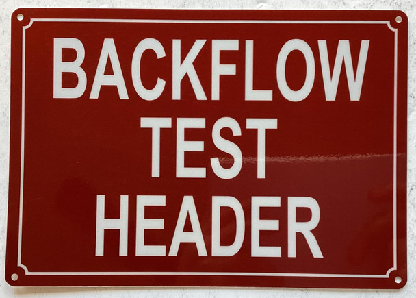 BACKFLOW TEST HEADER SIGN