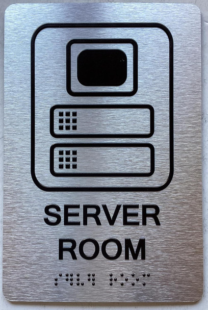 SERVER ROOM SIGN WITH RAISED LETTERS