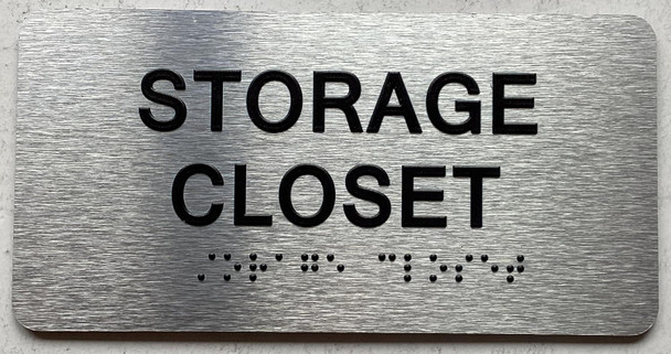 STORAGE CLOSET SIGN WITH RAISED LETTERS