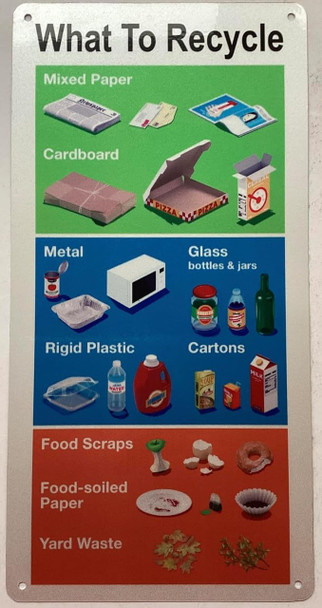 NYC RECYCLING WHAT TO RECYCLE  SIGN