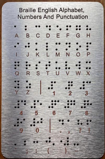 BRAILLE ALPHABET & WORDS BOARD WITH STURDY RAISED DOTS