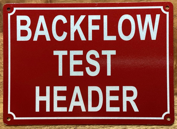 BACKFLOW TEST HEADER SIGN