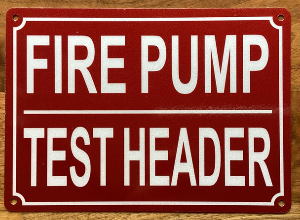 FIRE PUMP TEST HEADER SIGN