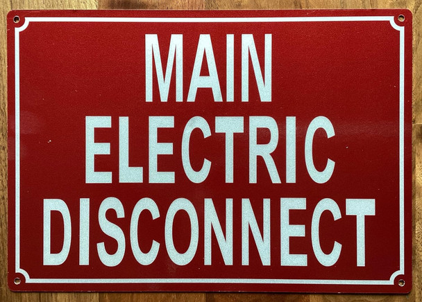 MAIN LINE DISCONNECT SWITCH FOR ELEVATORS SIGN
