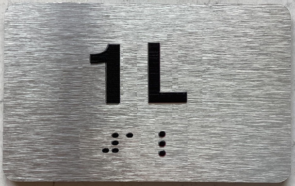 APT NUMBER 1L SIGN-UNIT NUMBER SIGN WITH RAISED LETTERS