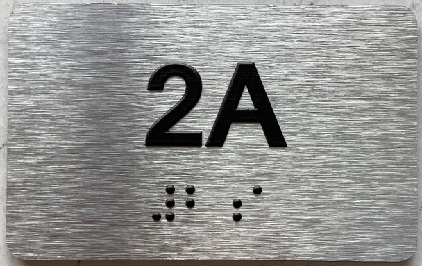 APT NUMBER 2A SIGN-UNIT NUMBER SIGN WITH RAISED LETTERS