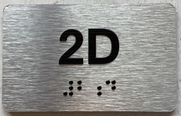 APT NUMBER 2D SIGN-UNIT NUMBER SIGN WITH RAISED LETTERS