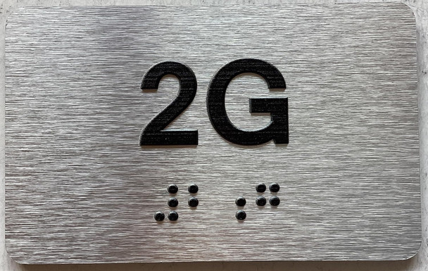APT NUMBER 2G SIGN-UNIT NUMBER SIGN WITH RAISED LETTERS