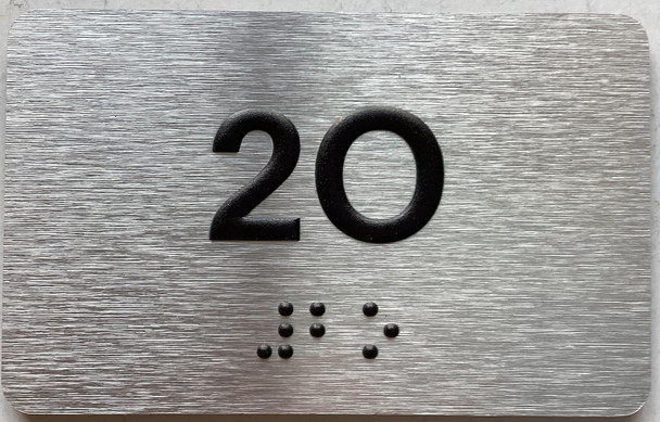 APT NUMBER 2O SIGN-UNIT NUMBER SIGN WITH RAISED LETTERS