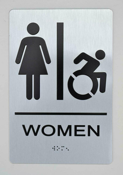 WOMEN ACCESSIBLE RESTROOM Sign -Tactile Signs The sensation line Ada sign